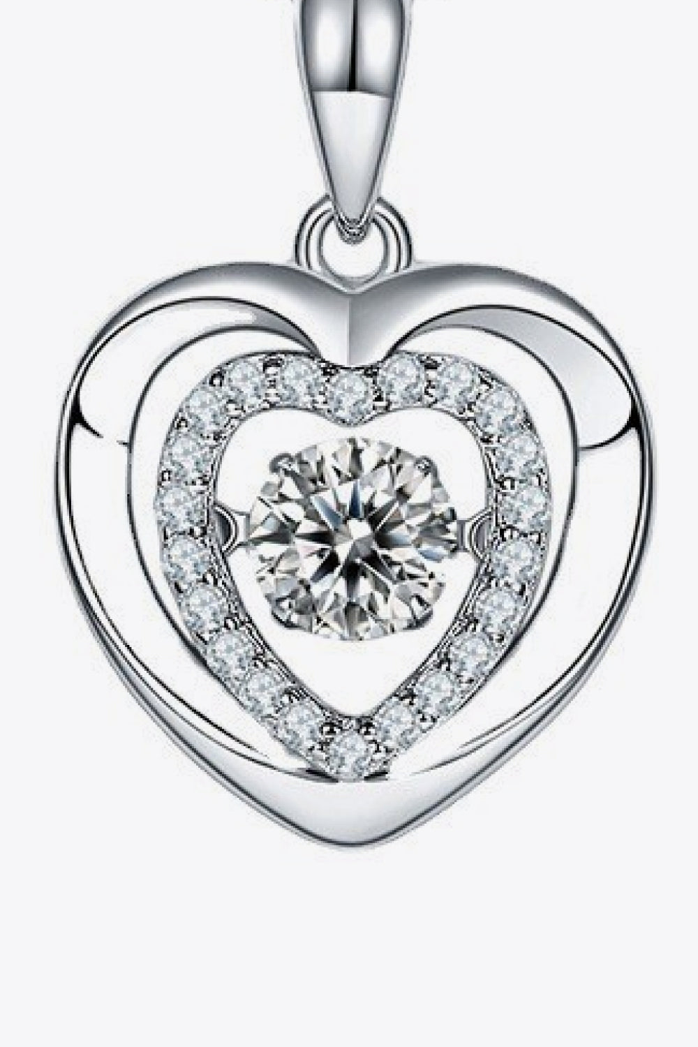 Sparkala™ Heart Pendant Necklace (Platinum-Plated Fine Silver)