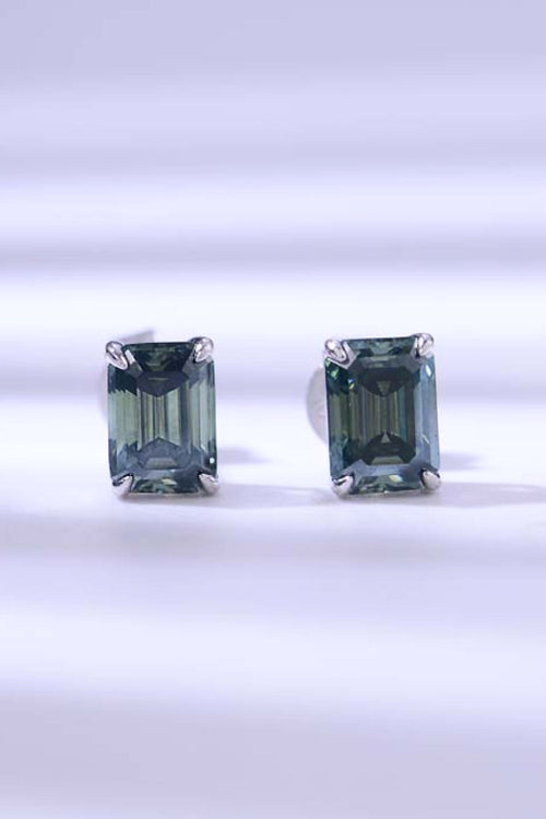 2 Carat Sparkala™ Stud Earrings in Green (Platinum-Plated Fine Silver)