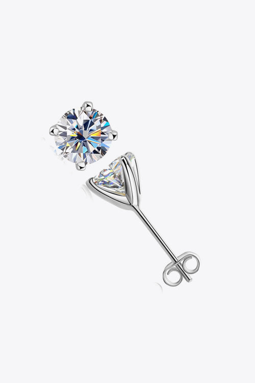 1 Carat Sparkala™ 4-Prong Stud Earrings (Platinum-Plated Fine Silver)