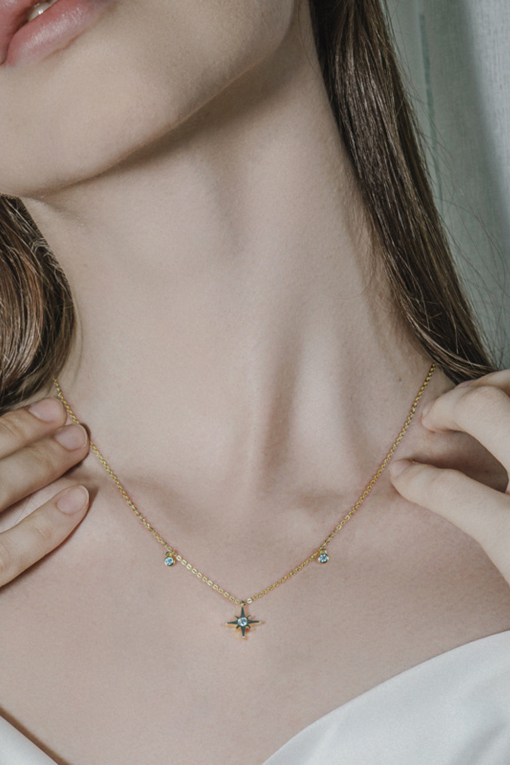 Sparkala™ North Star Pendant Platinum-Plated 925 Sterling Silver Necklace