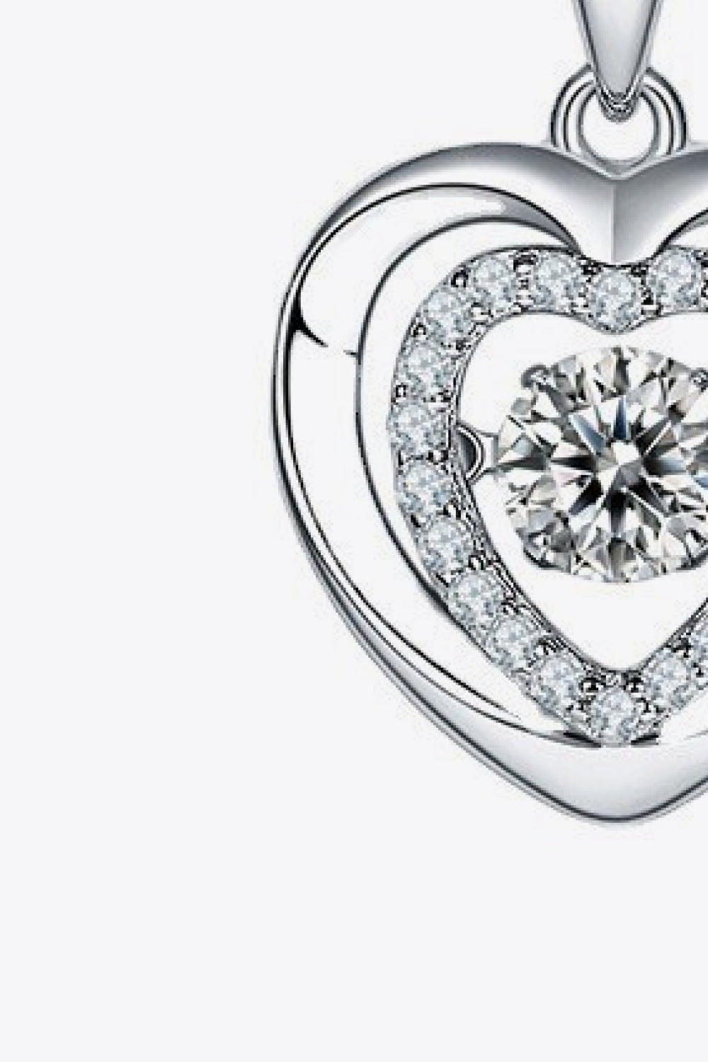 Sparkala™ Heart Pendant Necklace (Platinum-Plated Fine Silver)