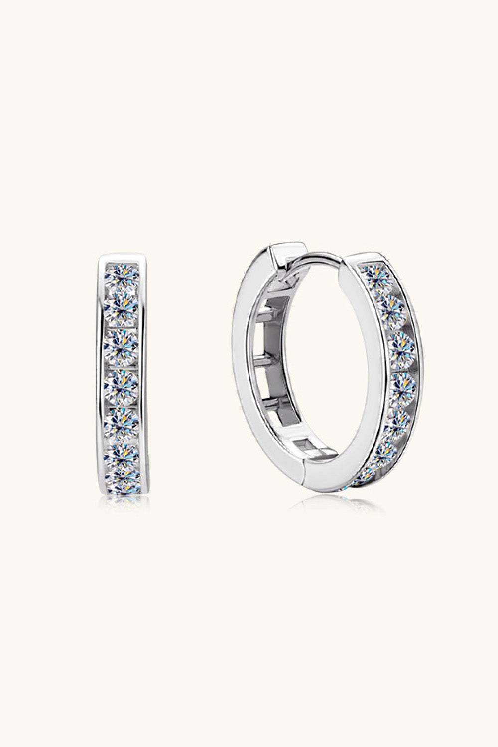 Sparkala™ Platinum-Plated 925 Sterling Silver Huggie Earrings