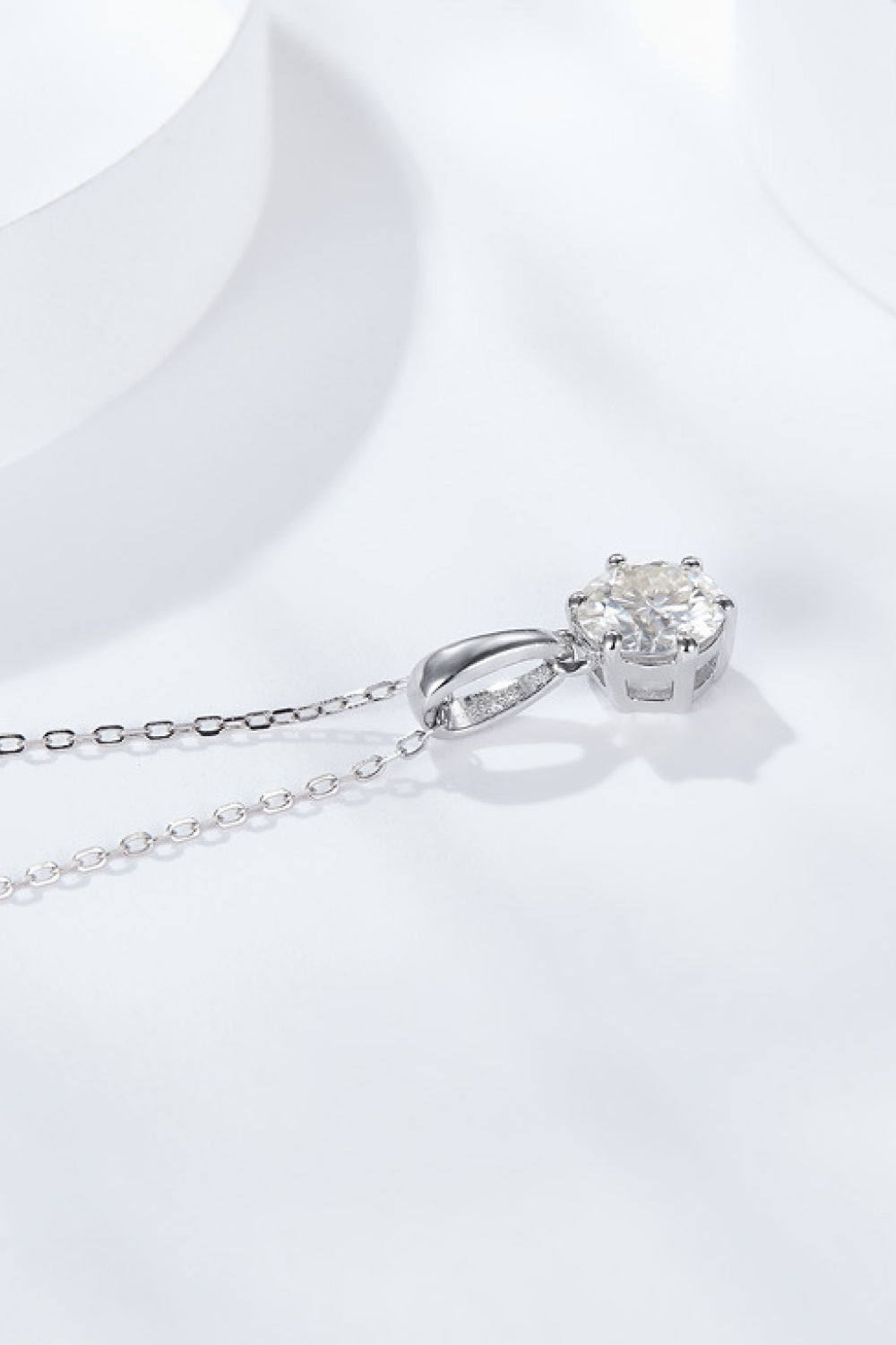 2 Carat 6-Prong Sparkala™ Pendant Necklace (Platinum-Plated Fine Silver)