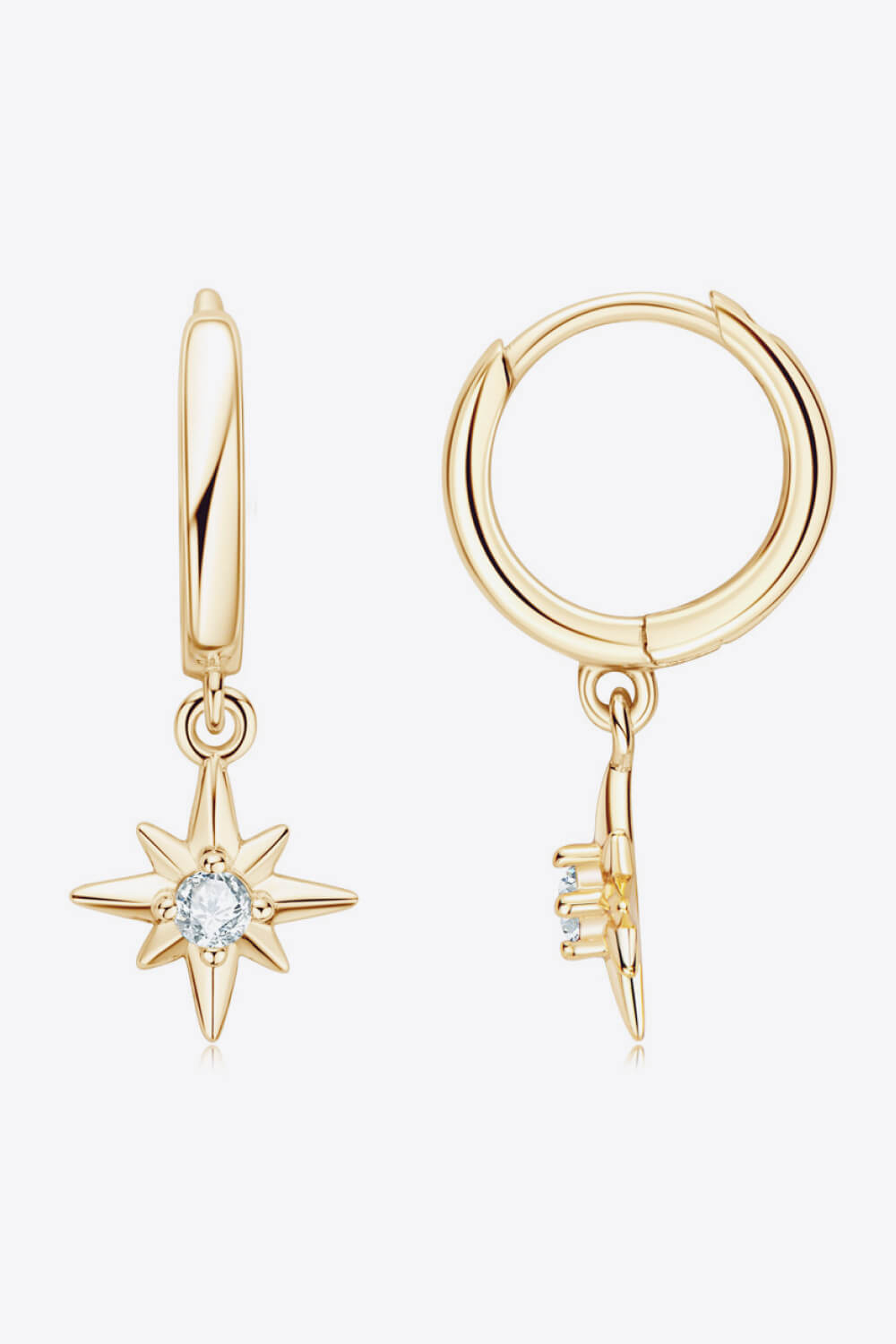 Sparkala™ Star Drop Earrings (Platinum-Plated Fine Silver)