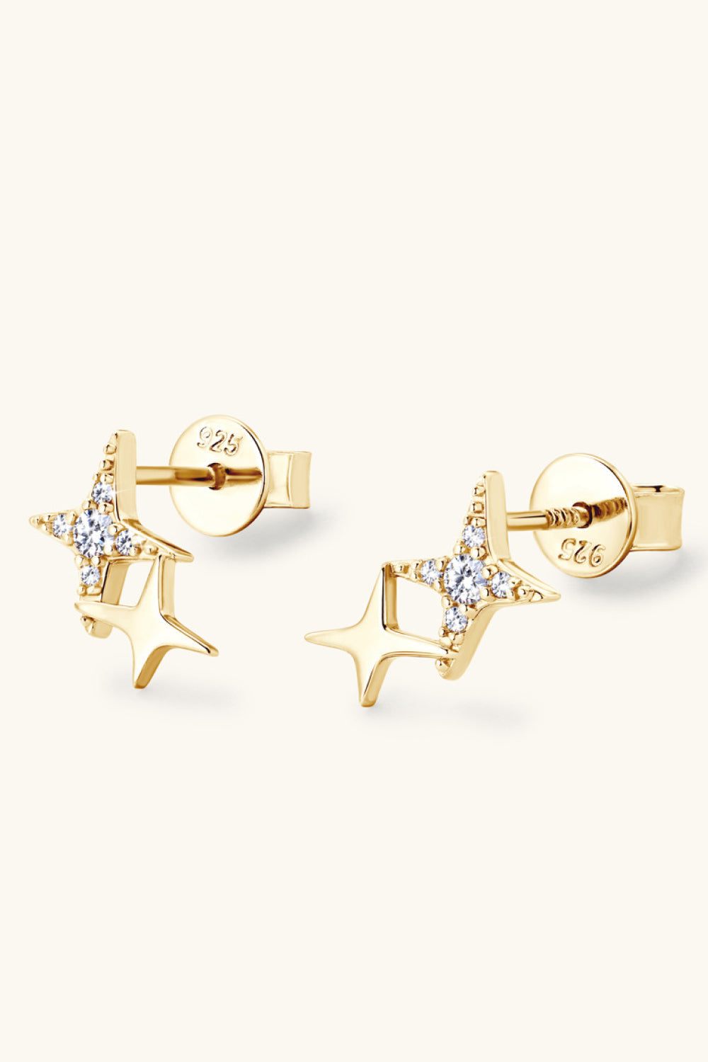 Sparkala™ Platinum-Plated 925 Sterling Silver Star Shape Earrings