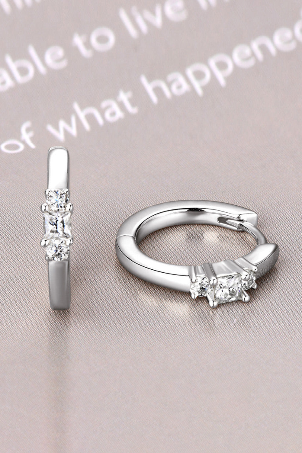 Sparkala™ Platinum-Plated 925 Sterling Silver Huggie Earrings