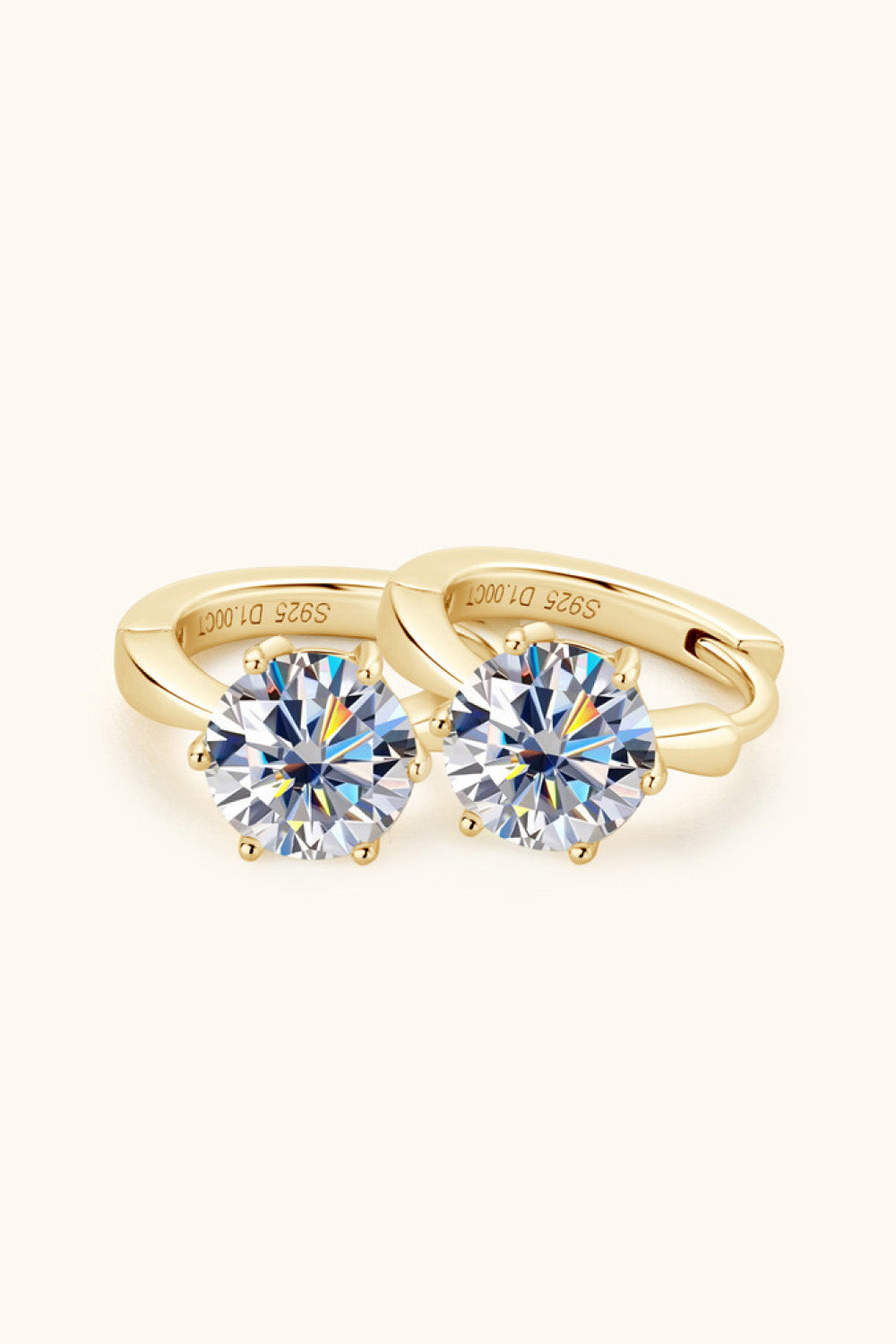 2 Carat Sparkala™ Platinum-Plated 925 Sterling Silver Huggie Earrings