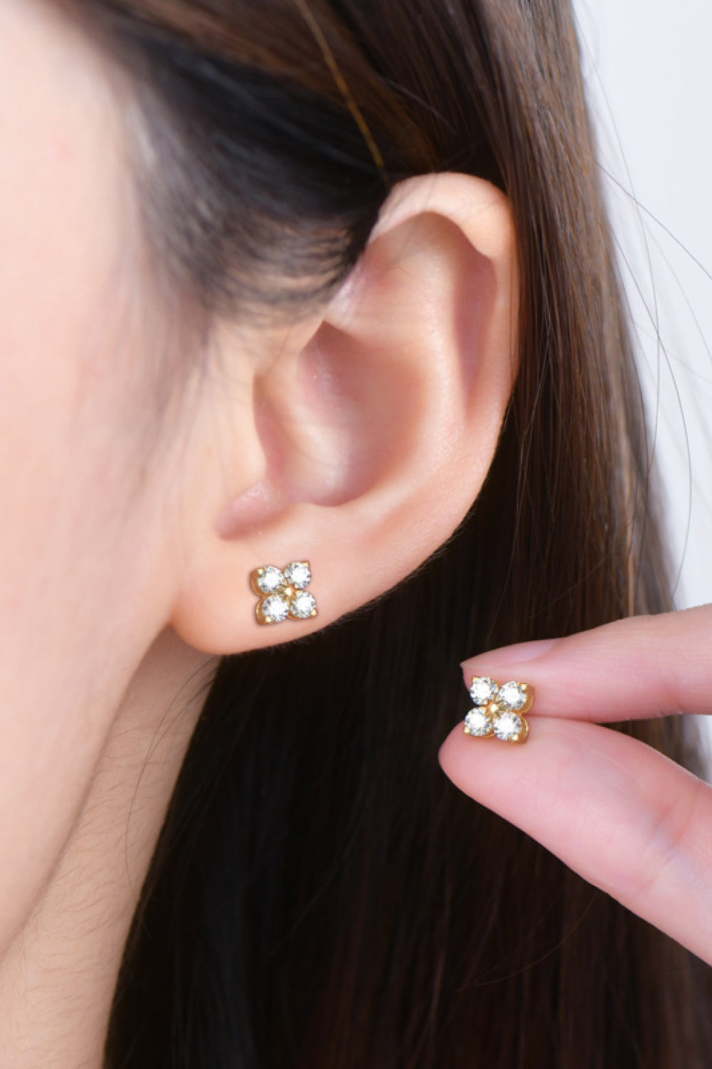 Sparkala™ Platinum-Plated 925 Sterling Silver Four-Leaf Clover Shape Earrings