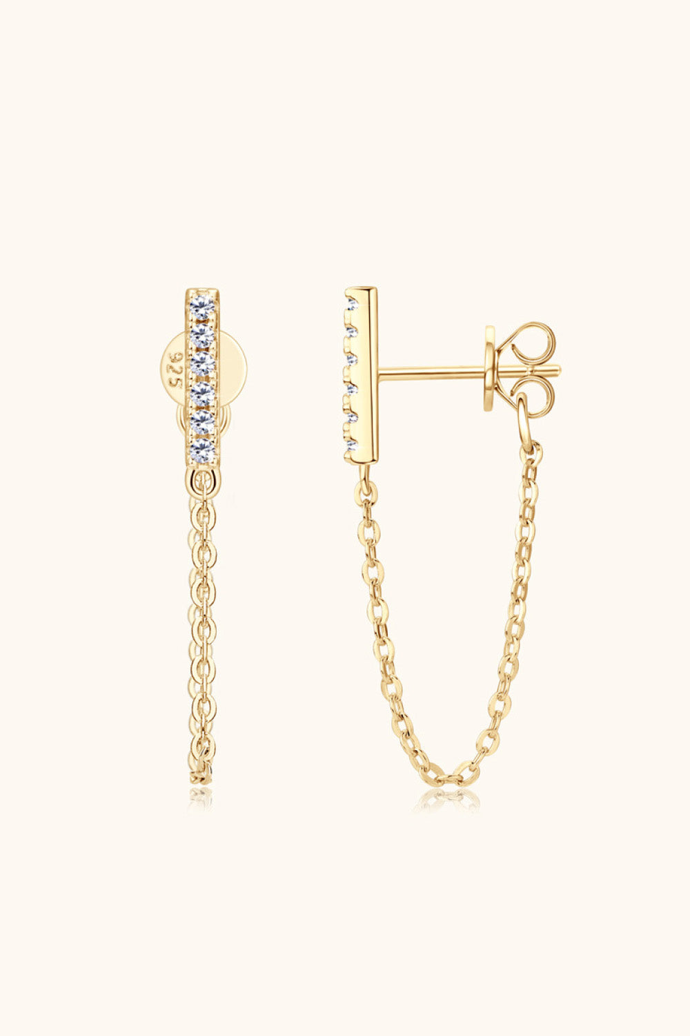 Sparkala™ Platinum-Plated 925 Sterling Silver Connected Earrings