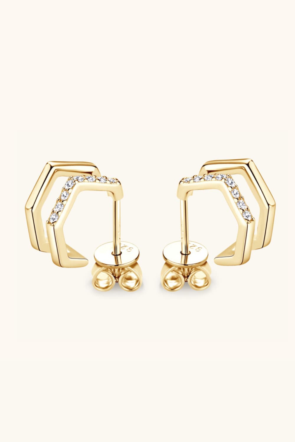 Sparkala™ Platinum-Plated 925 Sterling Silver Double-Layered Earrings