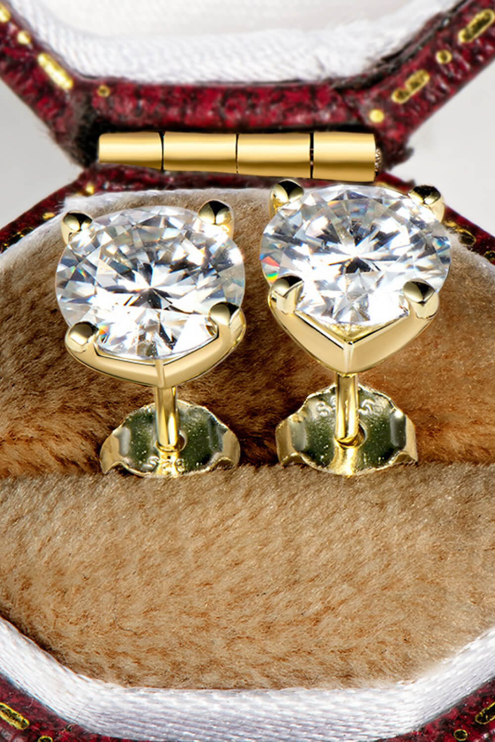 1 Carat Sparkala™ 4-Prong Stud Earrings (Platinum-Plated Fine Silver)