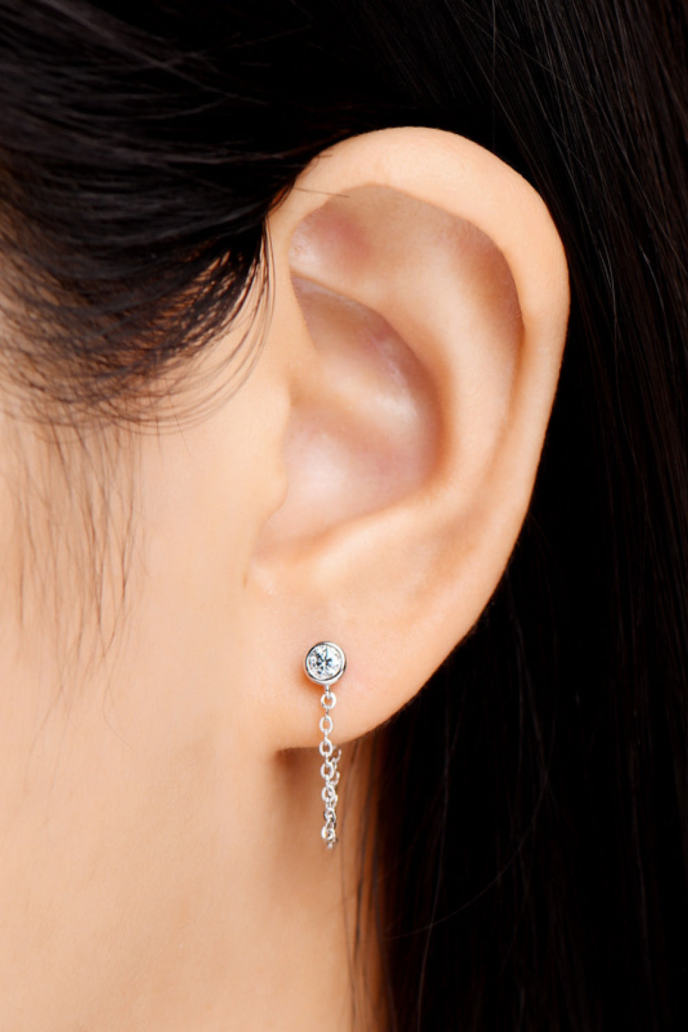 Inlaid Sparkala™ Chain Earrings (Platinum-Plated Fine Silver)