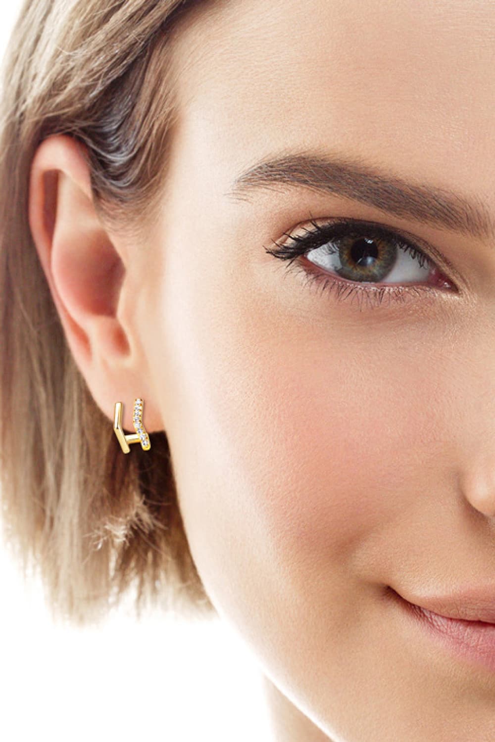 Sparkala™ Platinum-Plated 925 Sterling Silver Double-Layered Earrings