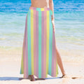 Tropical Stripes Women's Long Knot Side Cover Up